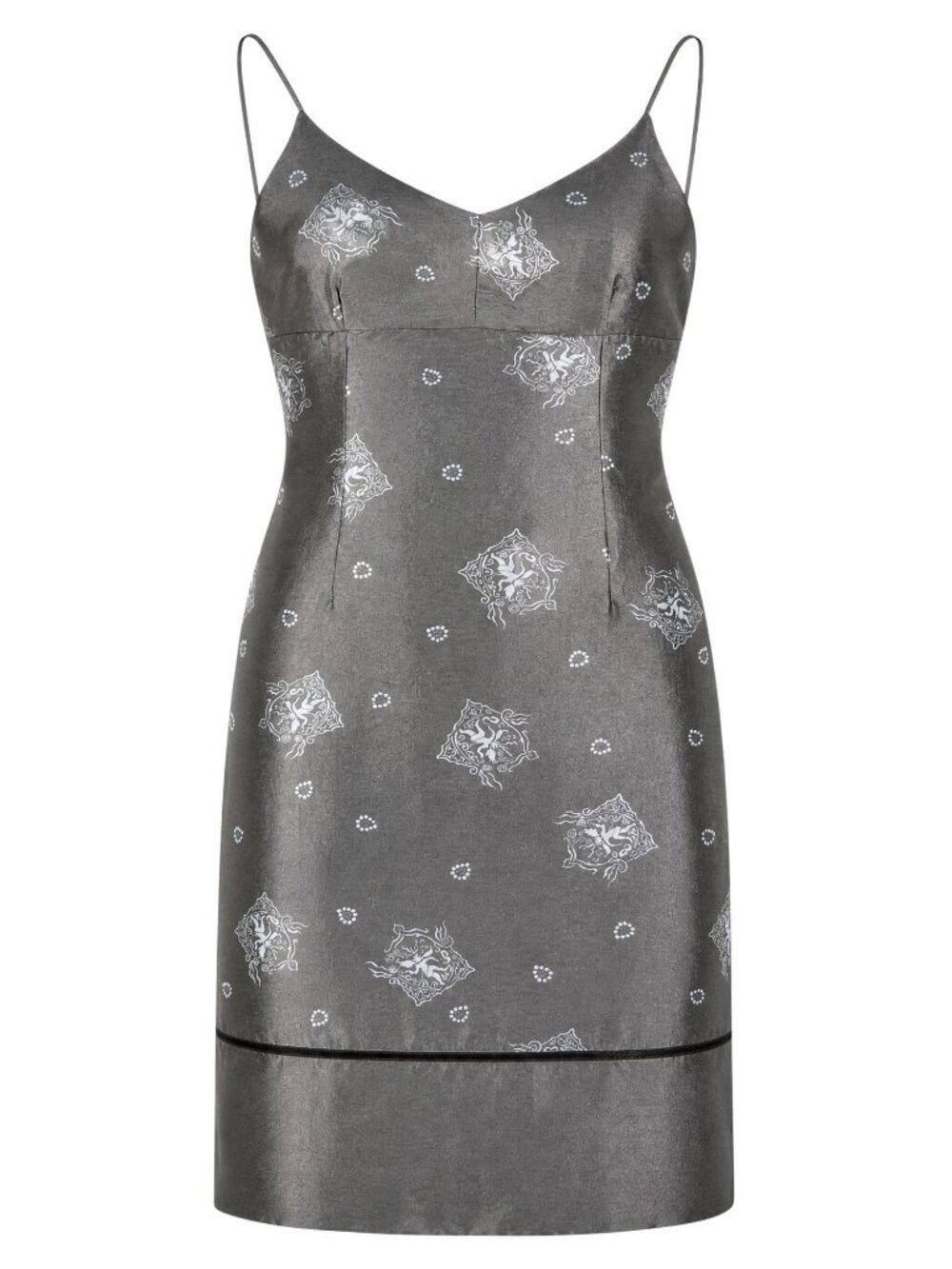 Charlotte Russe Womens Blue Satin Print Spaghetti Strap Midi Dress Medium